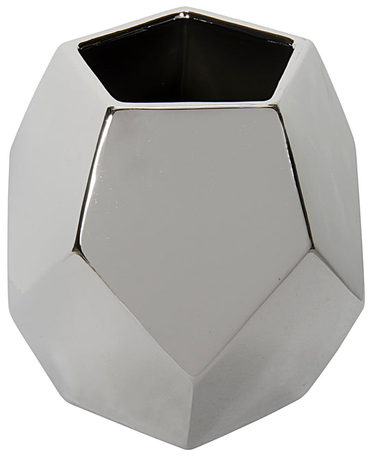 Noir - 122 Ceramic Vase, Silver Finish - AC122SV