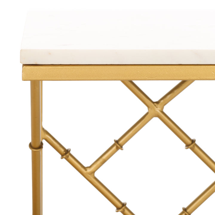 WHITE MARBLE TOP / GOLD LEGS