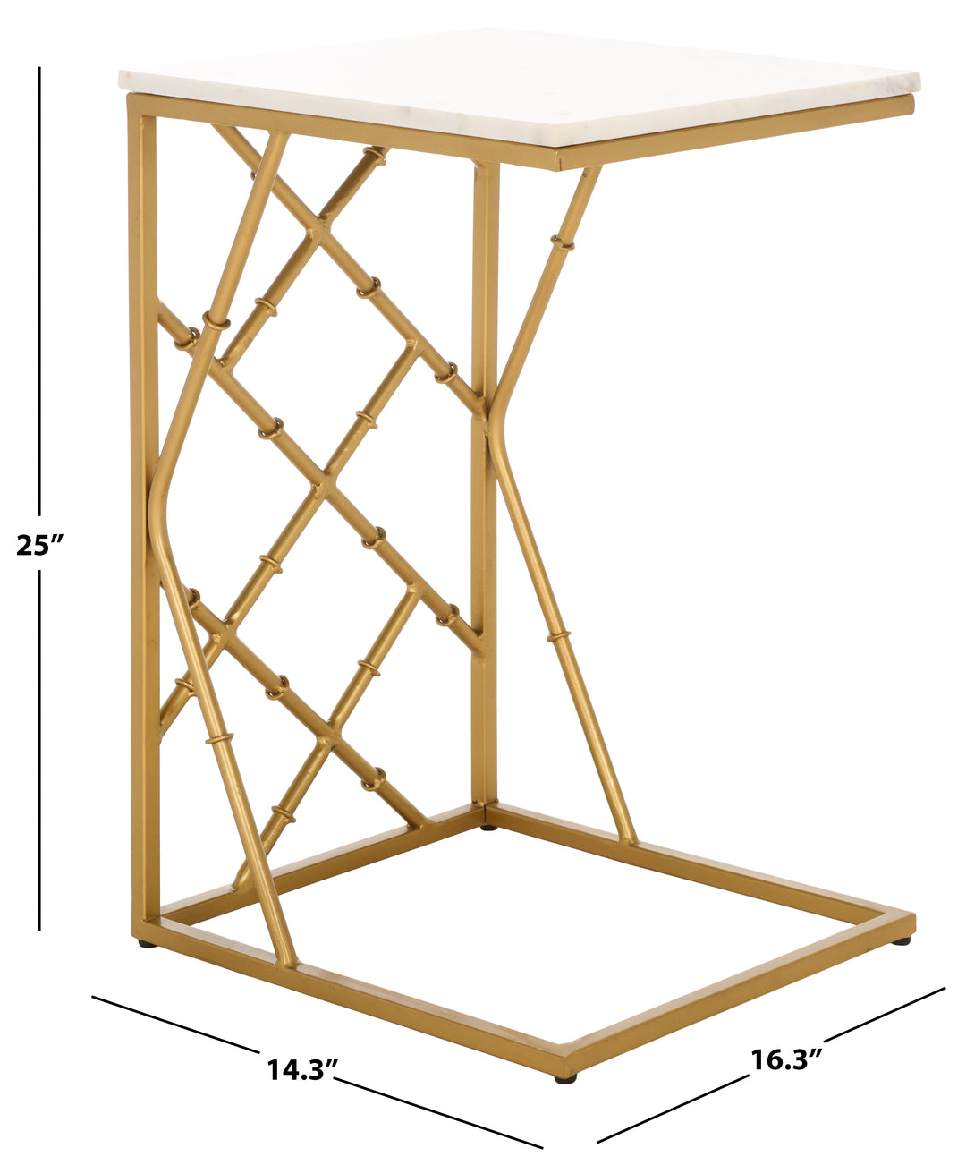 WHITE MARBLE TOP / GOLD LEGS