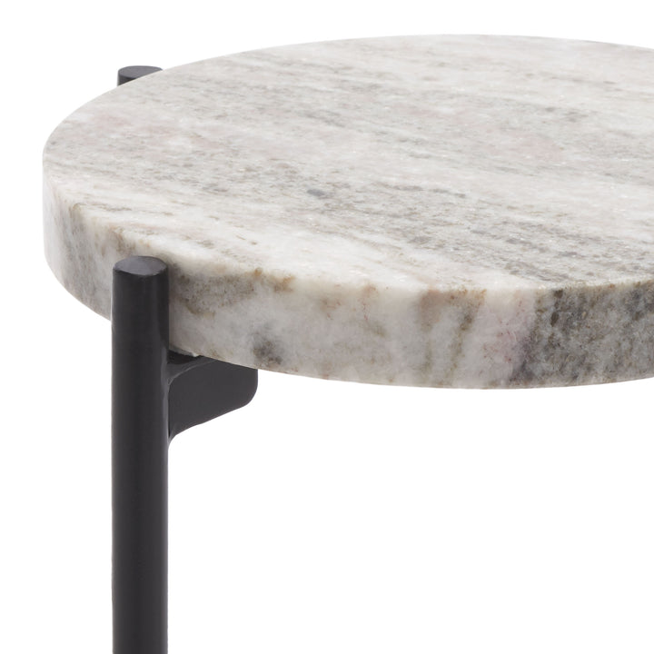 SAND BROWN MARBLE TOP / BLACK LEGS