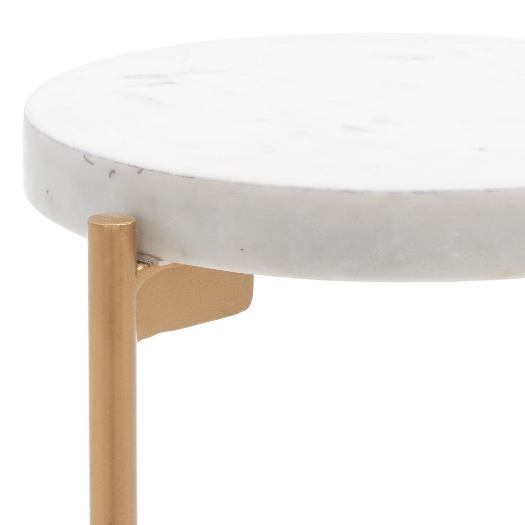 WHITE MARBLE TOP / GOLD LEGS