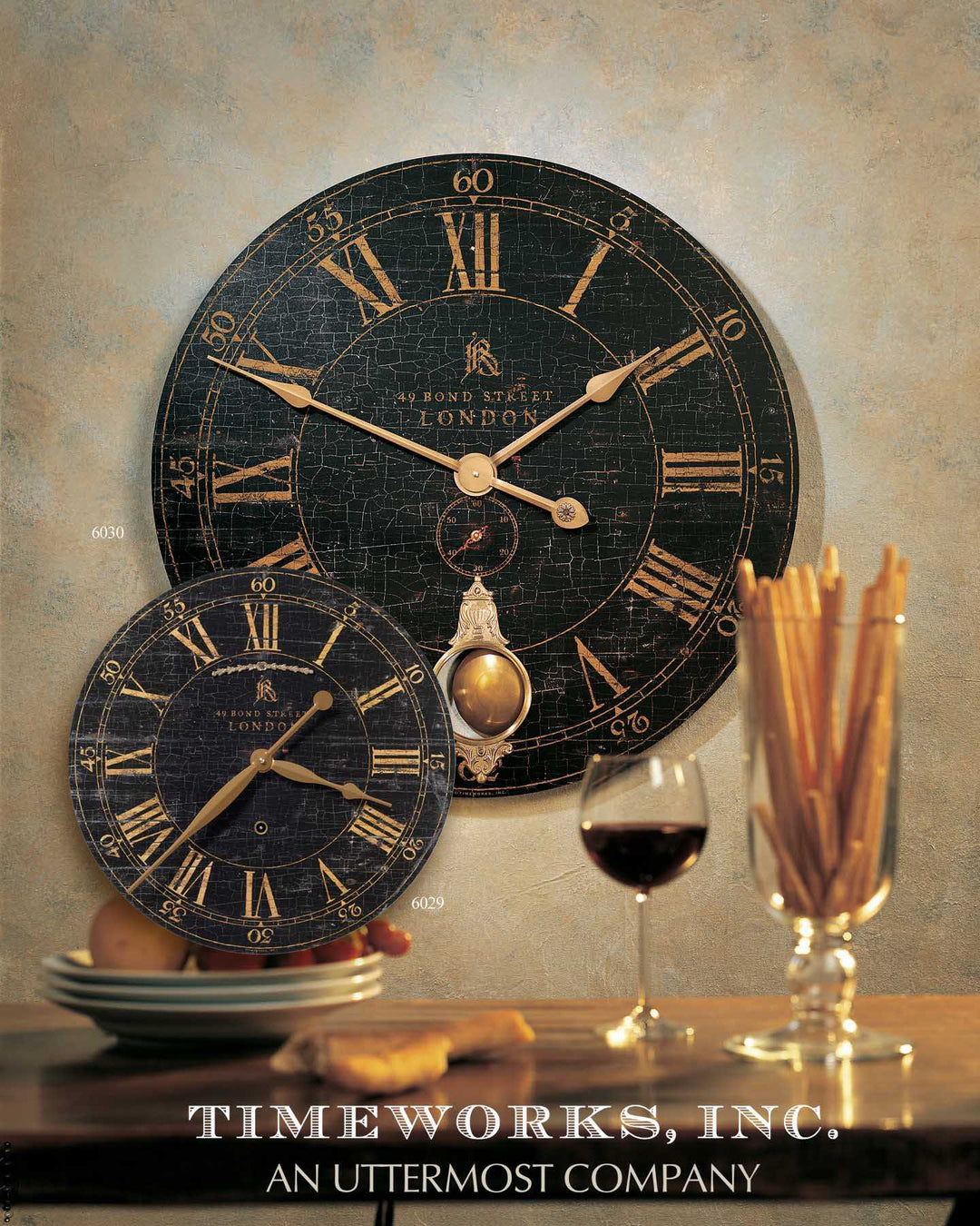 Bond Street 18" Black Wall Clock