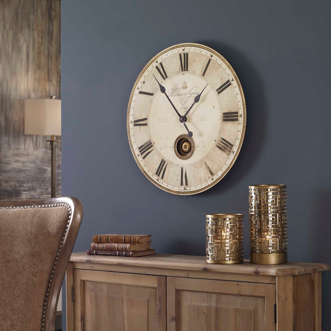 American Home Furniture Uttermost Harrison Gray 23" Clock