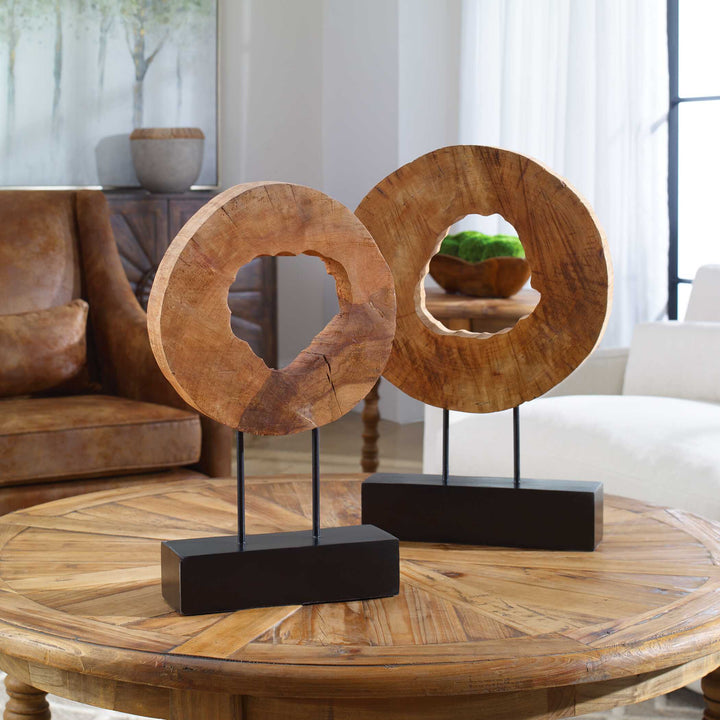 American Home Furniture Uttermost Ashlea Wooden Sculptures Set of 2
