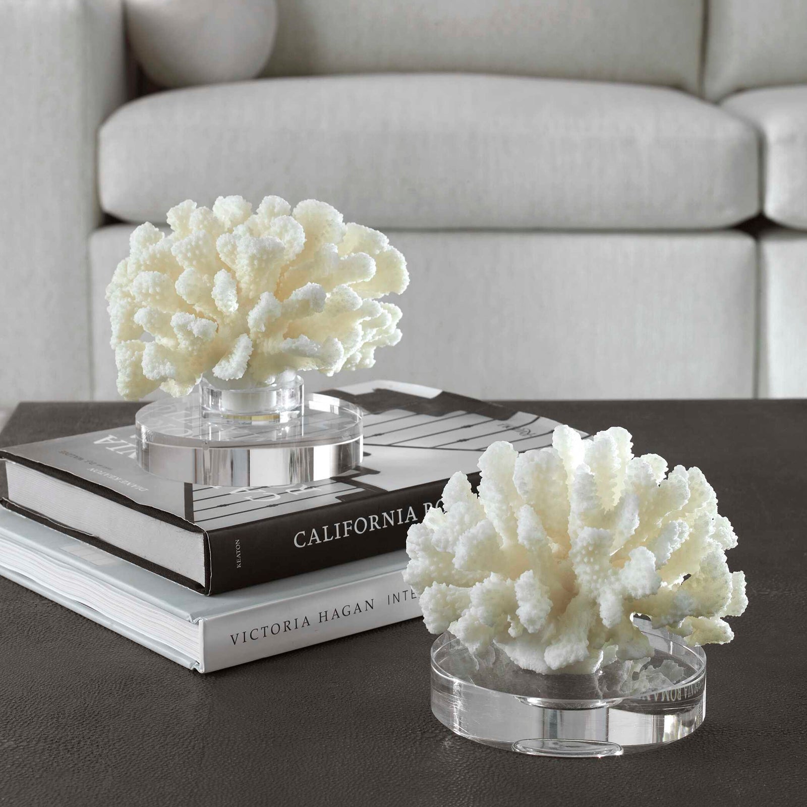 American Home Furniture Uttermost Hard Coral Sculptures, Set of 2