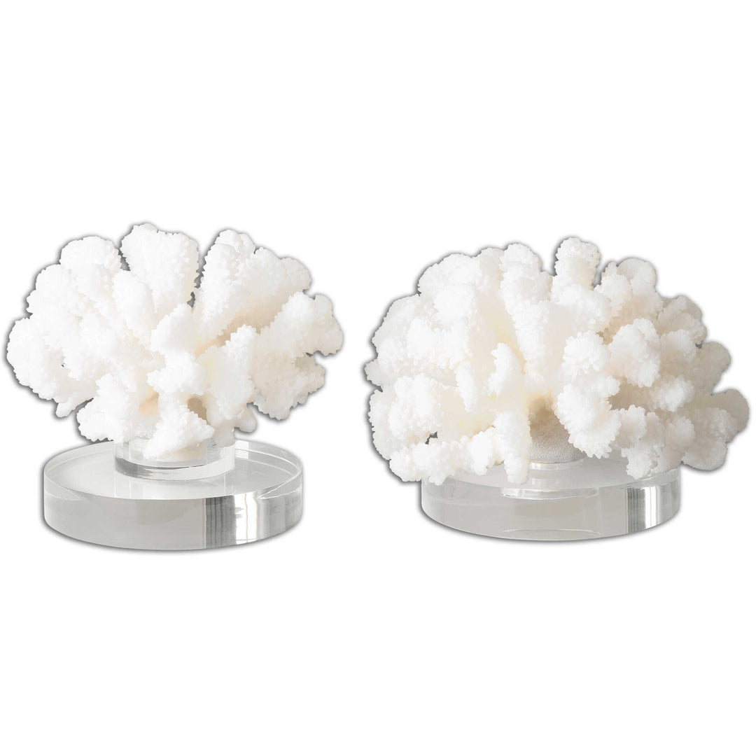 American Home Furniture Uttermost Hard Coral Sculptures, Set of 2