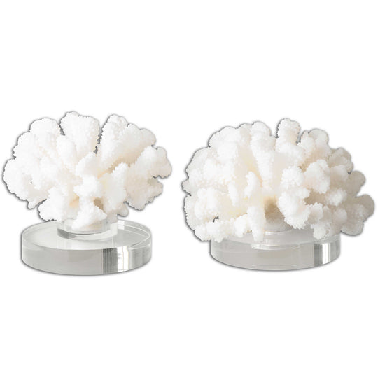 American Home Furniture Uttermost Hard Coral Sculptures, Set of 2