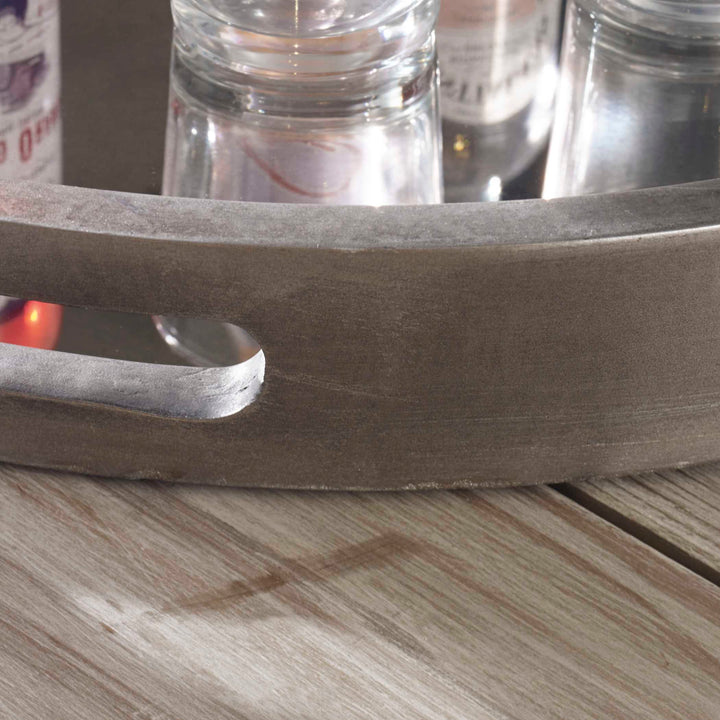 American Home Furniture Uttermost Bechet Round Silver Tray