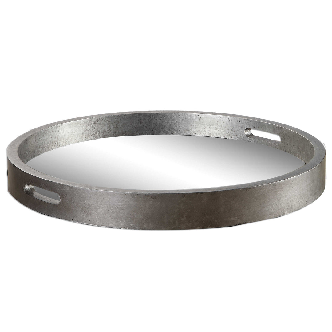 American Home Furniture Uttermost Bechet Round Silver Tray