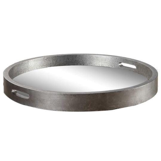 American Home Furniture Uttermost Bechet Round Silver Tray