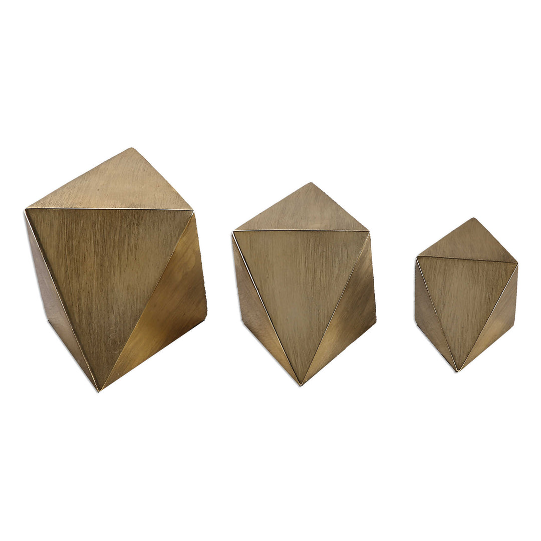 American Home Furniture Uttermost Rhombus Champagne Accents, Set of 3