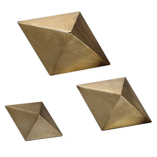 American Home Furniture Uttermost Rhombus Champagne Accents, Set of 3