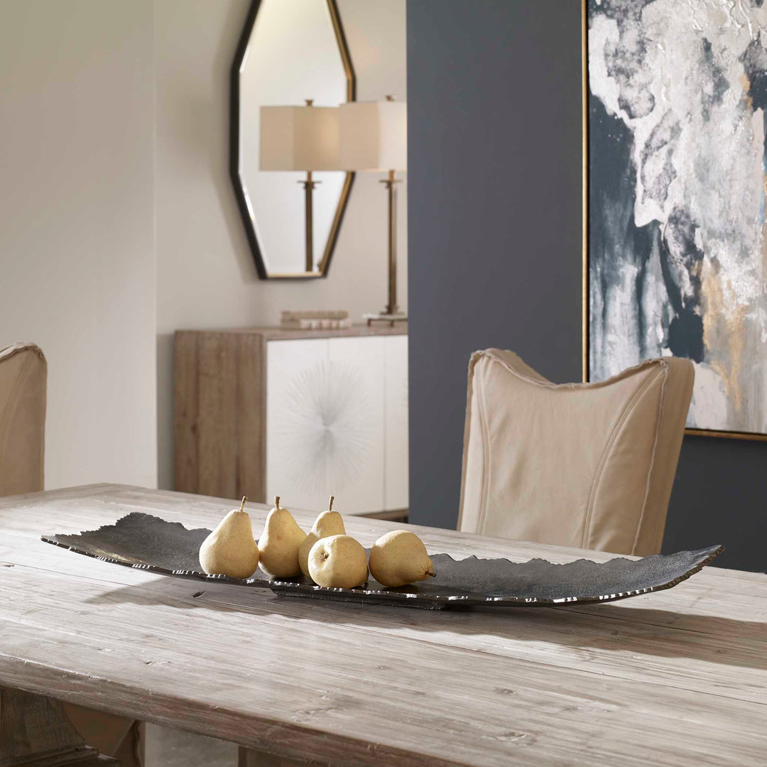 American Home Furniture Uttermost Camilla Dark Nickel Tray