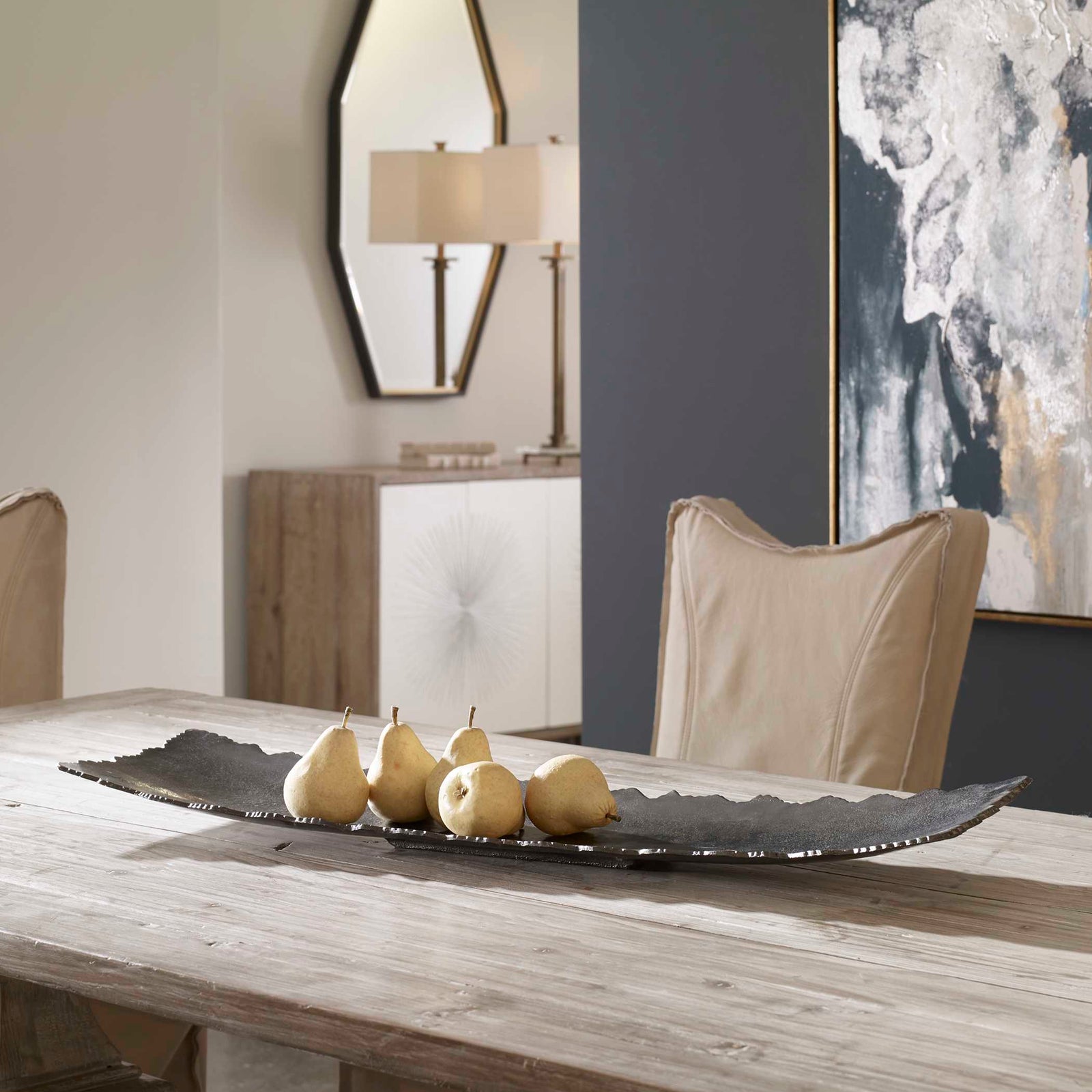 American Home Furniture Uttermost Camilla Dark Nickel Tray