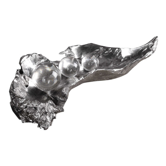 American Home Furniture Uttermost Three Peas in a Pod Metallic Sculpture