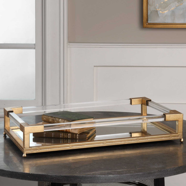 American Home Furniture Uttermost Balkan Mirrored Tray
