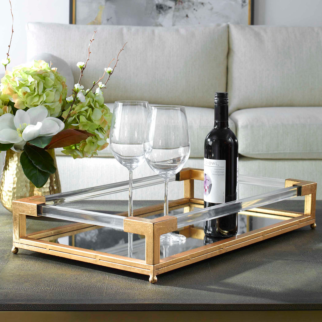 American Home Furniture Uttermost Balkan Mirrored Tray