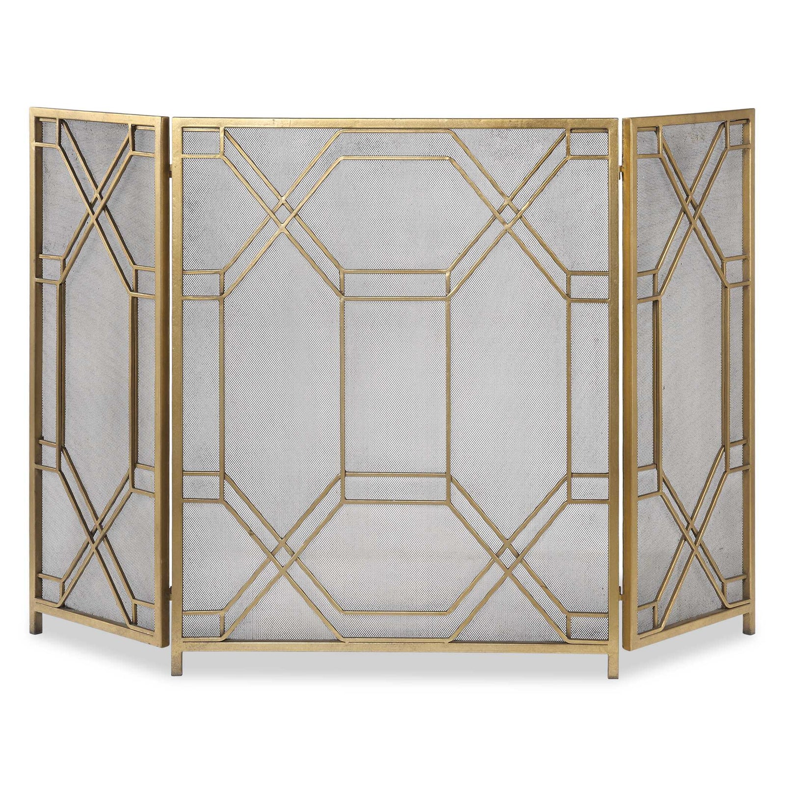 American Home Furniture Uttermost Rosen Gold Fireplace Screen