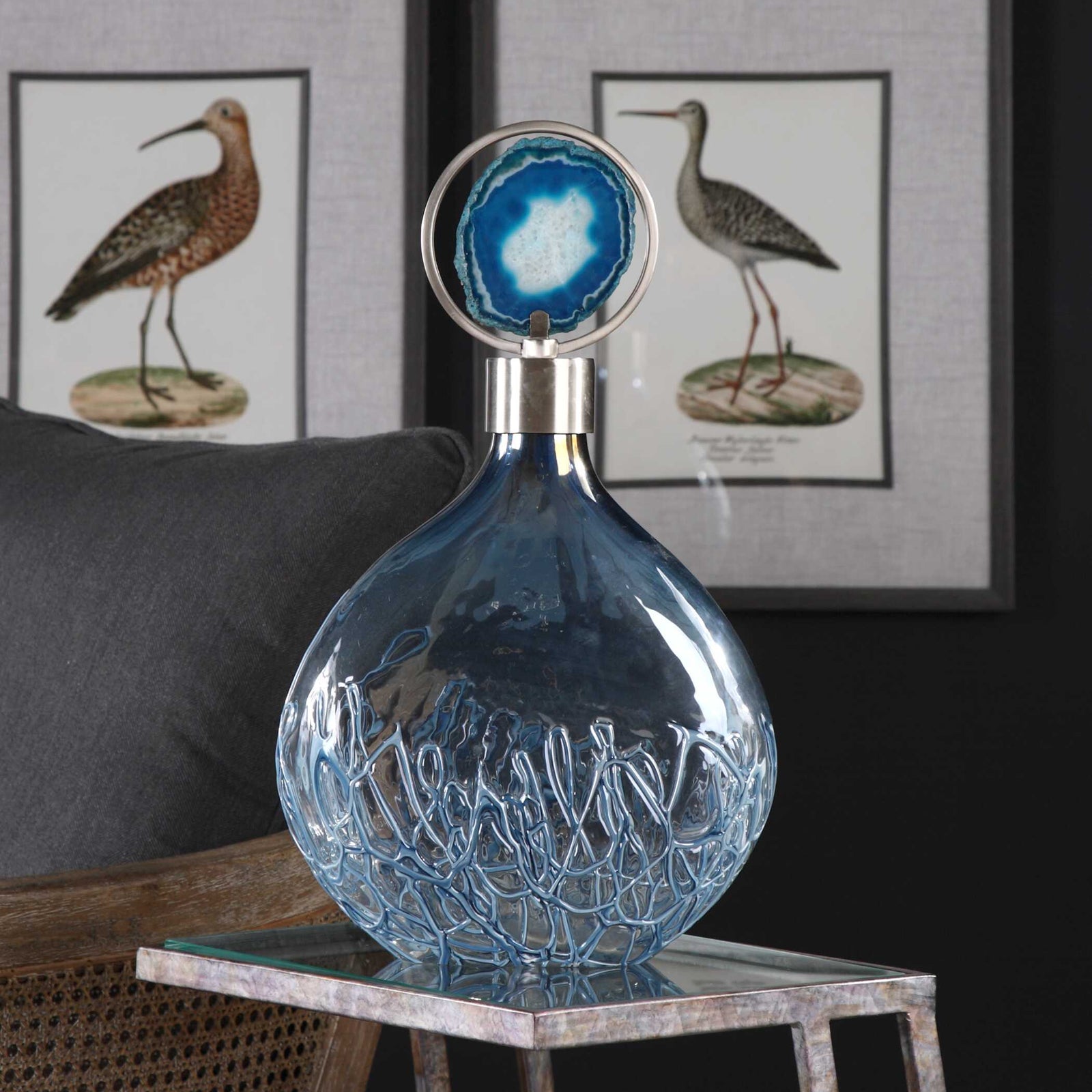 American Home Furniture Uttermost Rae Sky Blue Vase