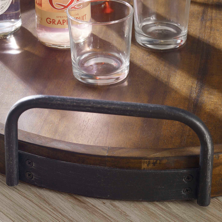 American Home Furniture Uttermost Reine Round Wooden Tray