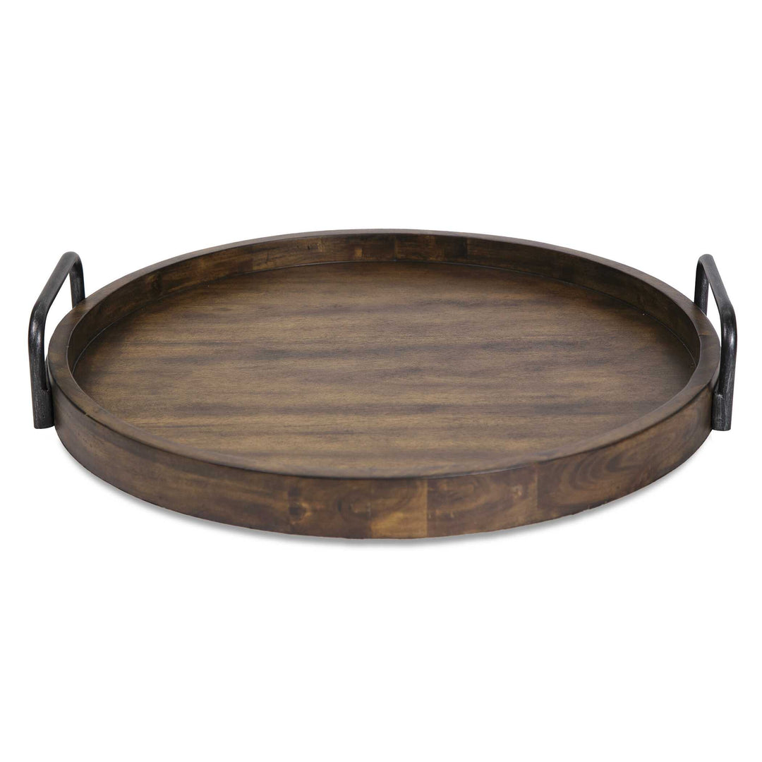 American Home Furniture Uttermost Reine Round Wooden Tray