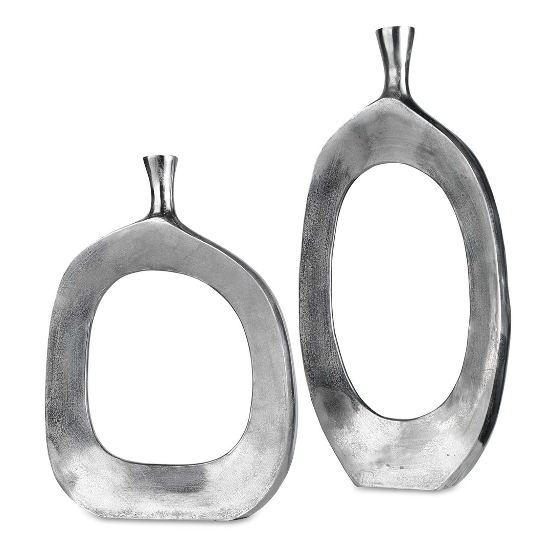 American Home Furniture Uttermost Cierra Aluminum Vases Set of 2