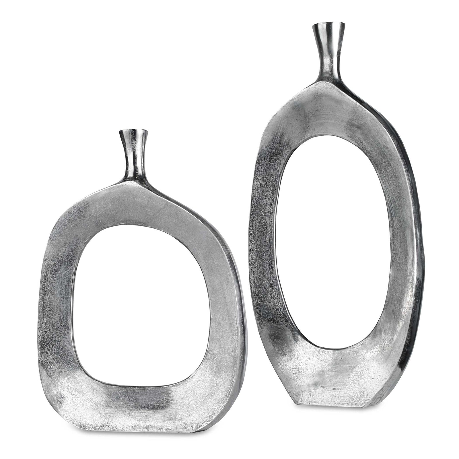 American Home Furniture Uttermost Cierra Aluminum Vases Set of 2