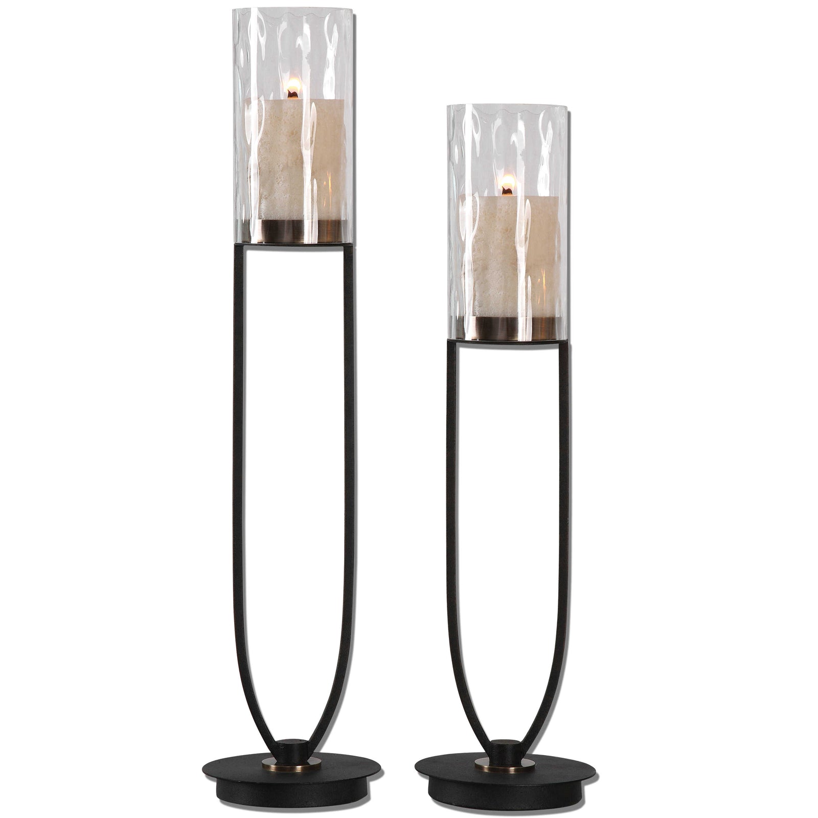 American Home Furniture Uttermost Durga Iron Work Candleholders Set/2