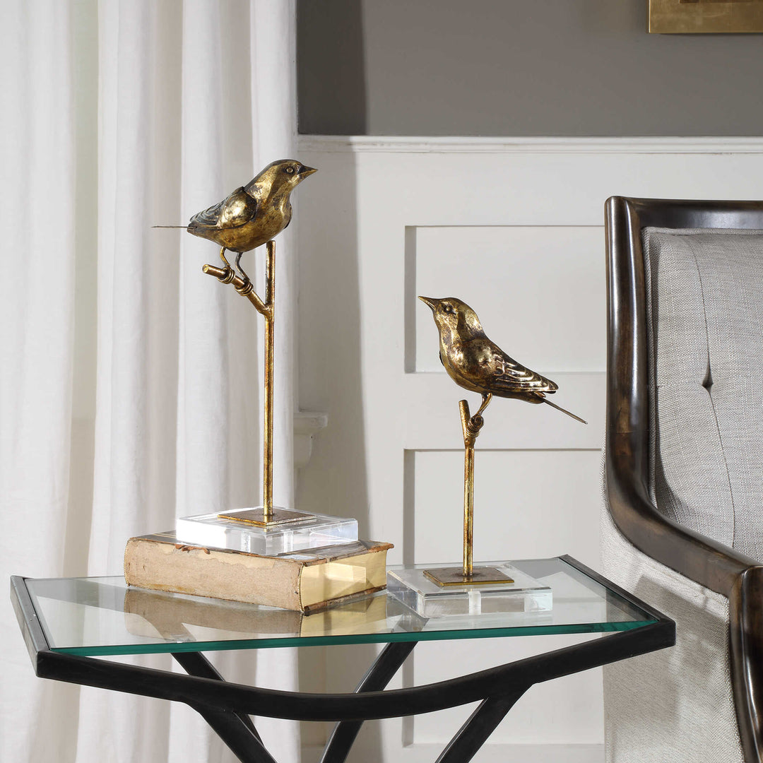 American Home Furniture Uttermost Passerines Bird Sculptures Set of 2