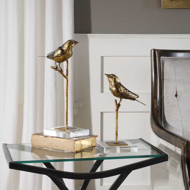 American Home Furniture Uttermost Passerines Bird Sculptures Set of 2