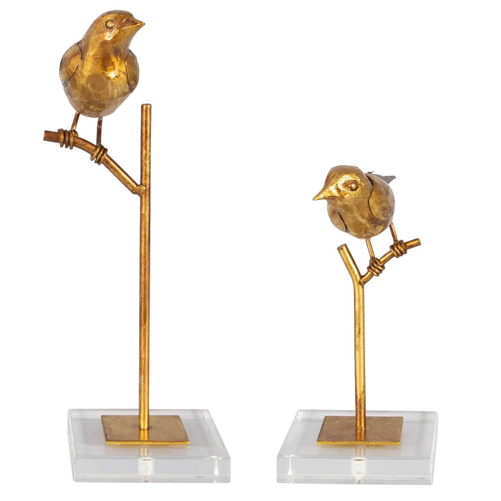 American Home Furniture Uttermost Passerines Bird Sculptures Set of 2
