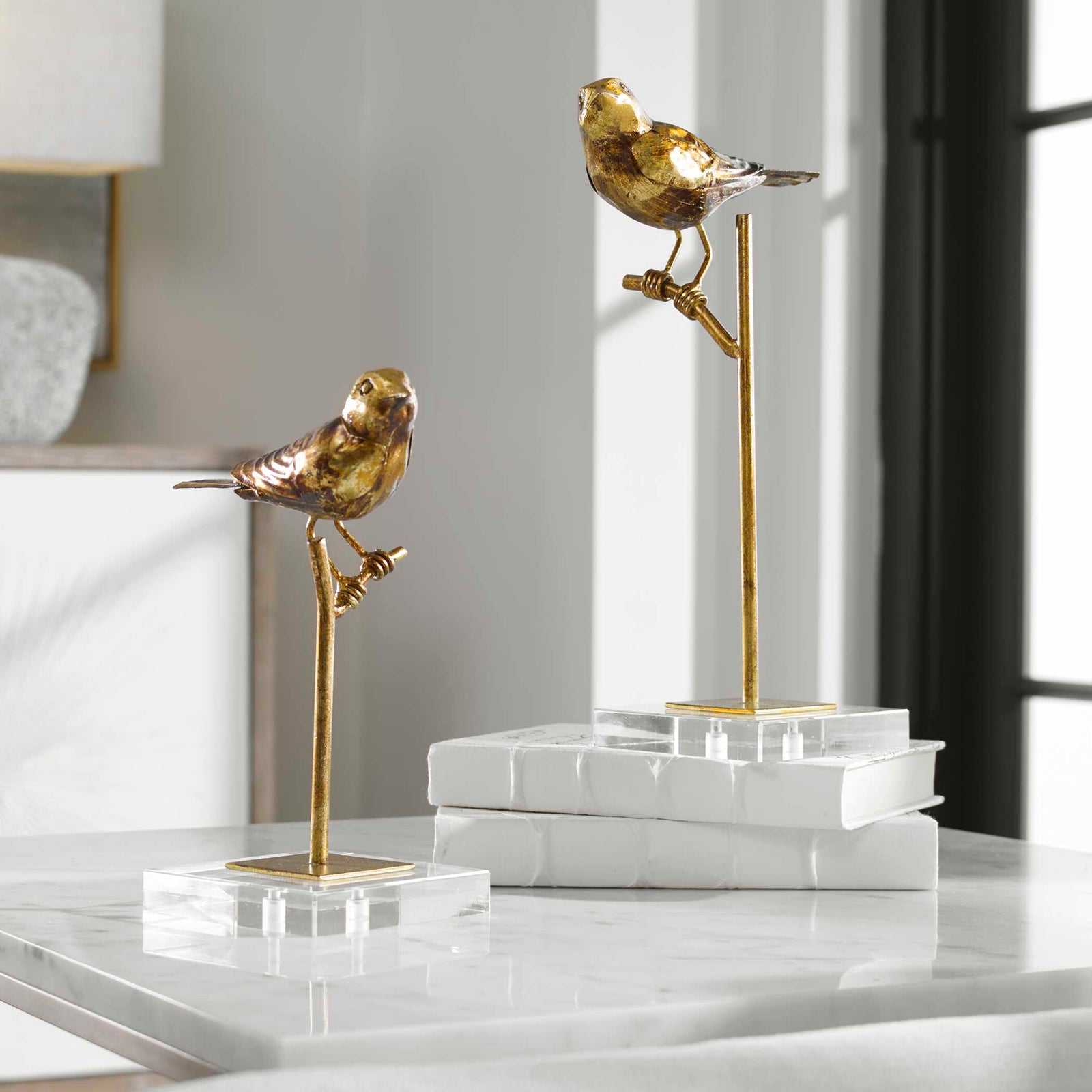 American Home Furniture Uttermost Passerines Bird Sculptures Set of 2