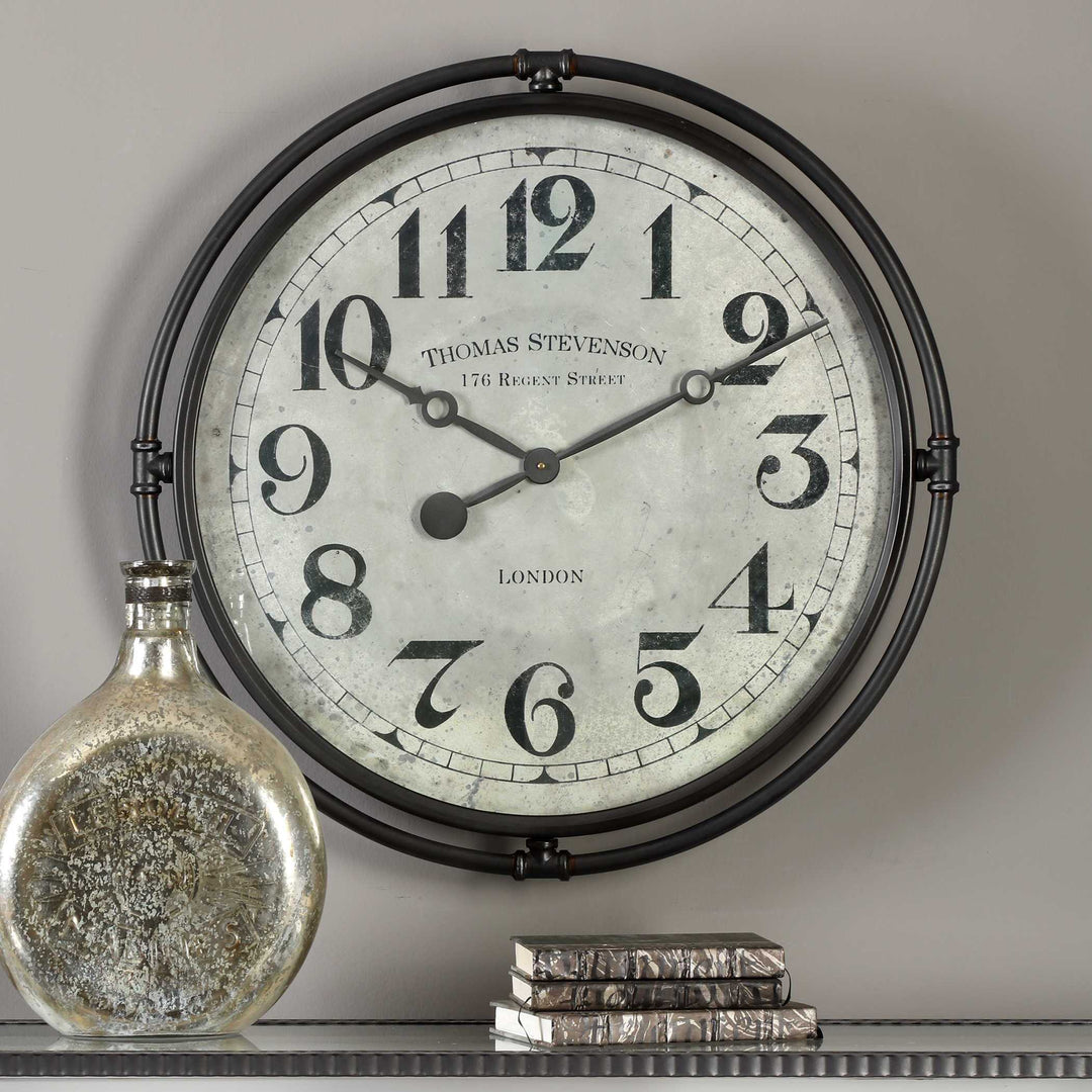 American Home Furniture Uttermost Nakul Industrial Wall Clock