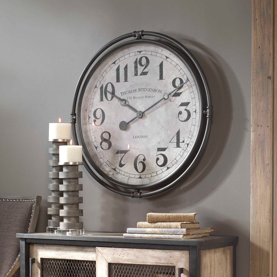 American Home Furniture Uttermost Nakul Industrial Wall Clock