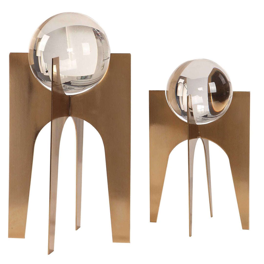 American Home Furniture Uttermost Ellianna Crystal Spheres, S/2