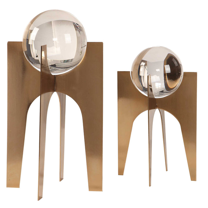 American Home Furniture Uttermost Ellianna Crystal Spheres, S/2