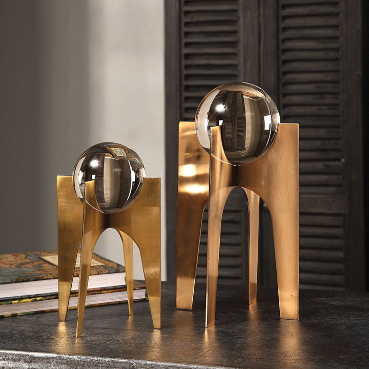 American Home Furniture Uttermost Ellianna Crystal Spheres, S/2