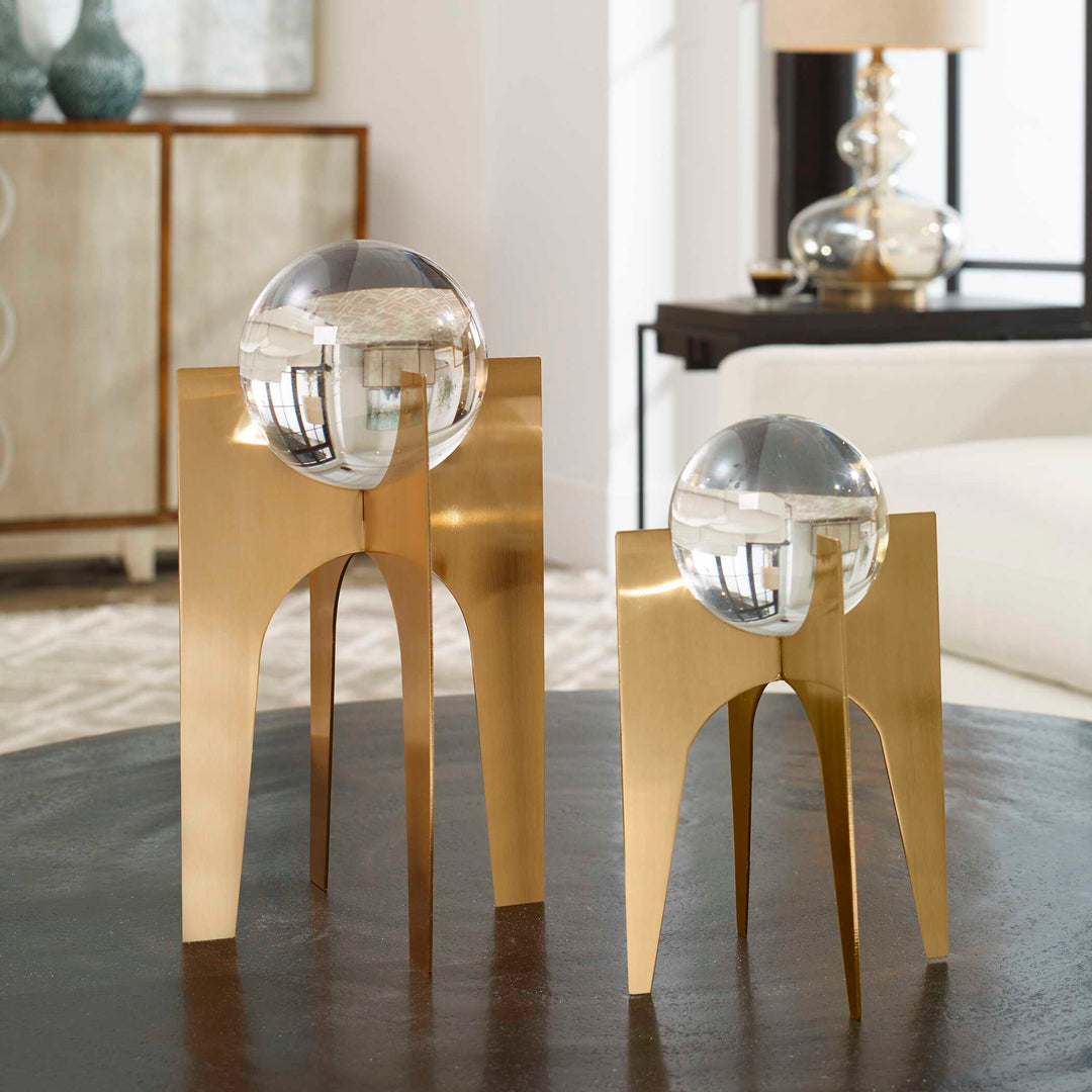 American Home Furniture Uttermost Ellianna Crystal Spheres, S/2