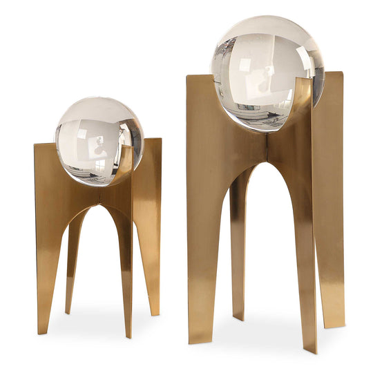 American Home Furniture Uttermost Ellianna Crystal Spheres, S/2