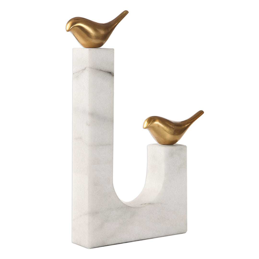 American Home Furniture Uttermost Songbirds Brass Sculpture