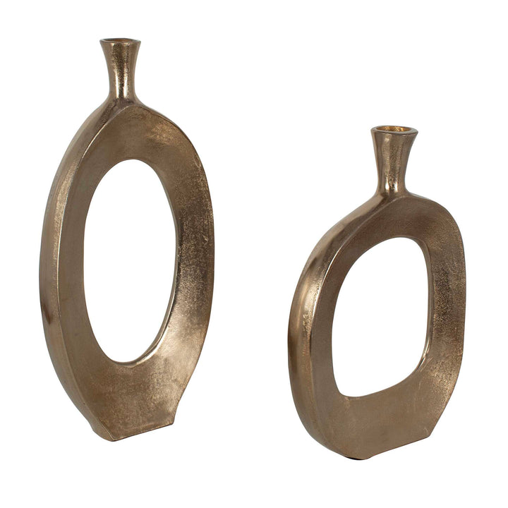 American Home Furniture Uttermost Kyler Textured Bronze Vases Set/2