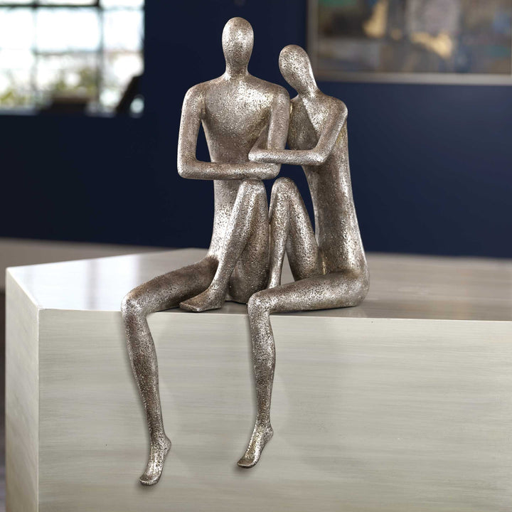 American Home Furniture Uttermost Courtship Antique Nickel Figurine