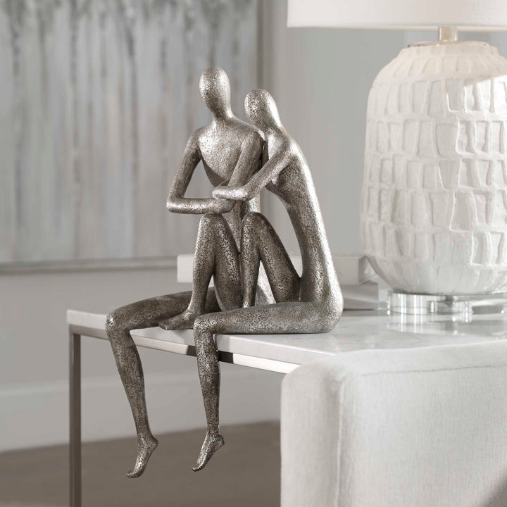 American Home Furniture Uttermost Courtship Antique Nickel Figurine
