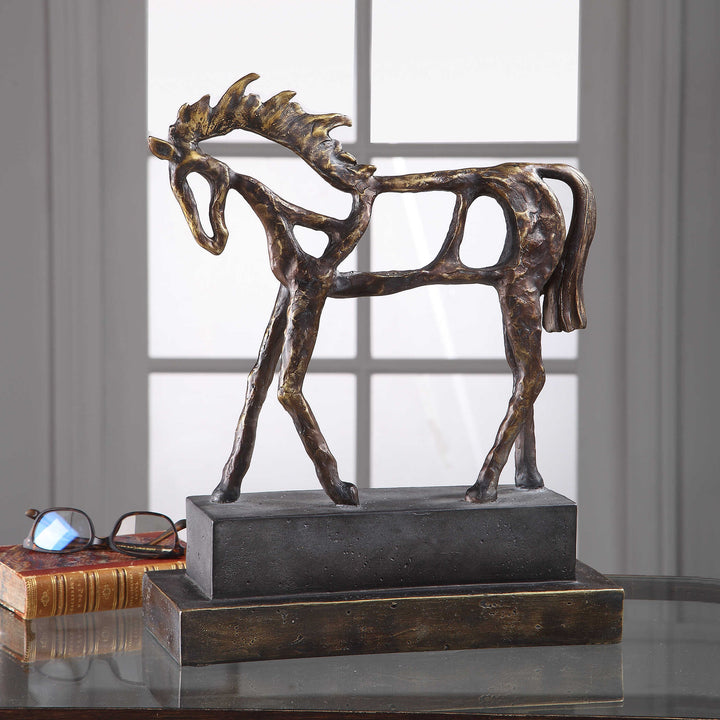American Home Furniture Uttermost Titan Horse Sculpture