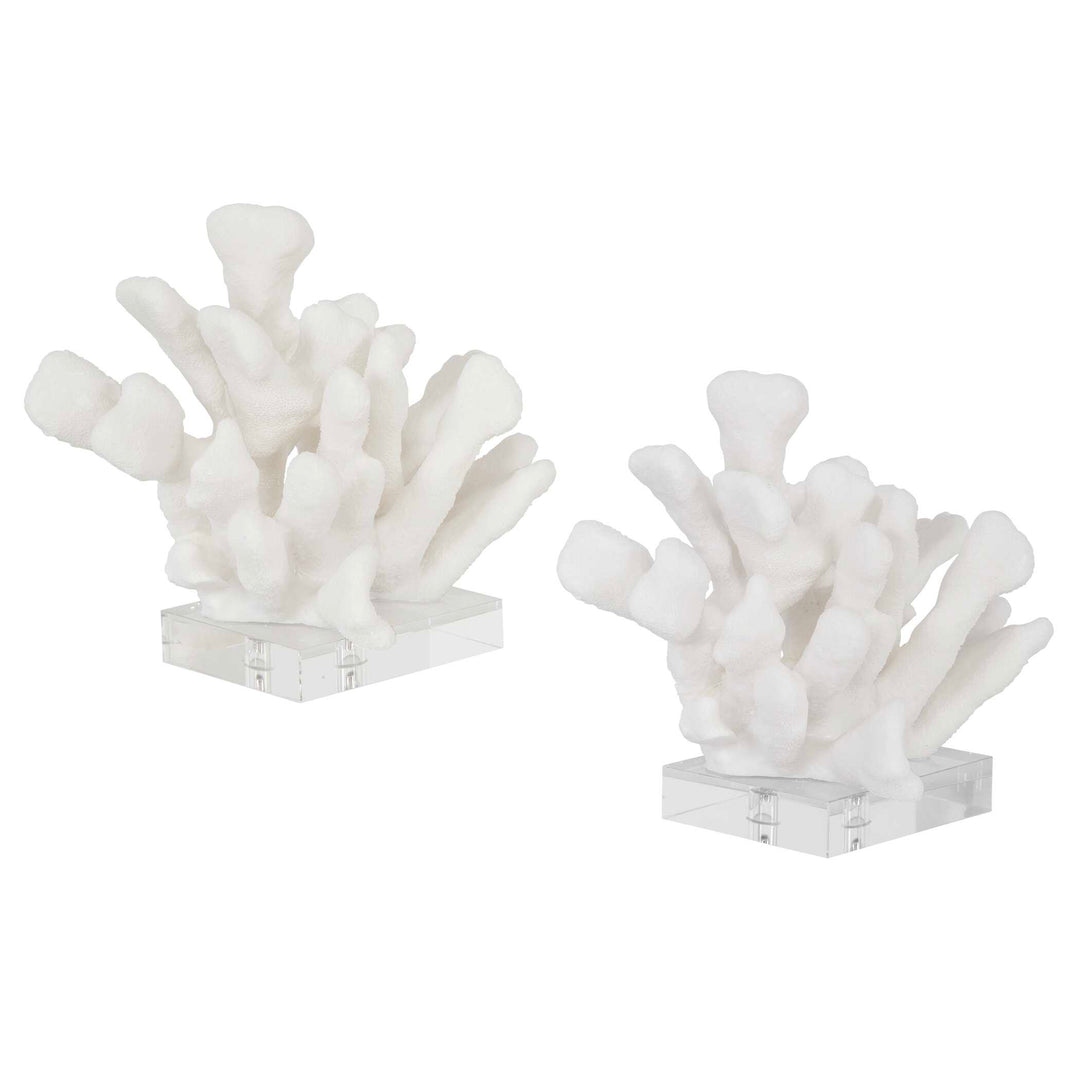 American Home Furniture Uttermost Charbel White Bookends, Set/2