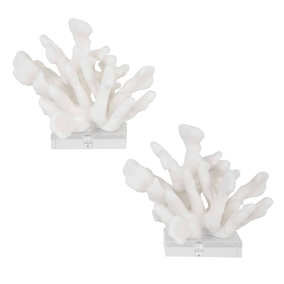 American Home Furniture Uttermost Charbel White Bookends, Set/2