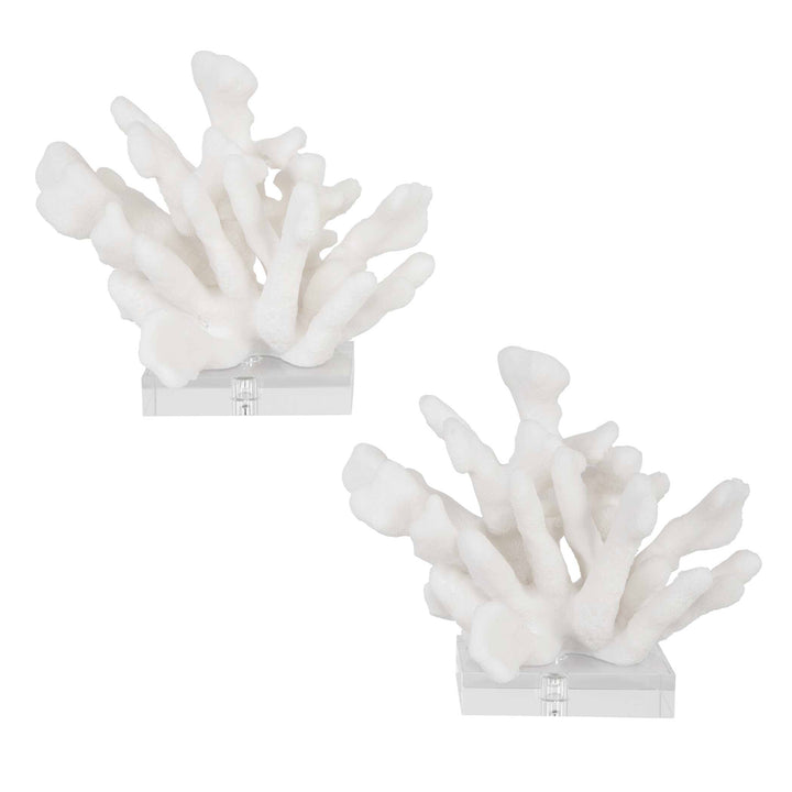 American Home Furniture Uttermost Charbel White Bookends, Set/2