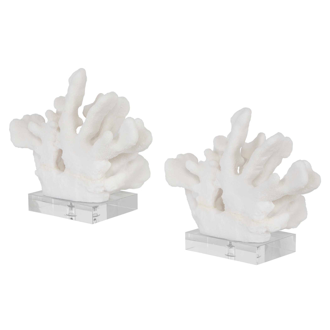 American Home Furniture Uttermost Charbel White Bookends, Set/2