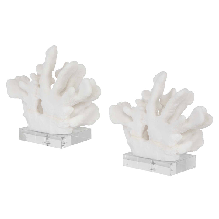 American Home Furniture Uttermost Charbel White Bookends, Set/2