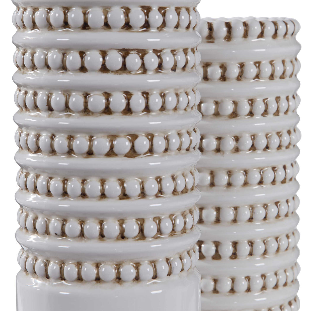 American Home Furniture Uttermost Angelou White Vases, Set/2